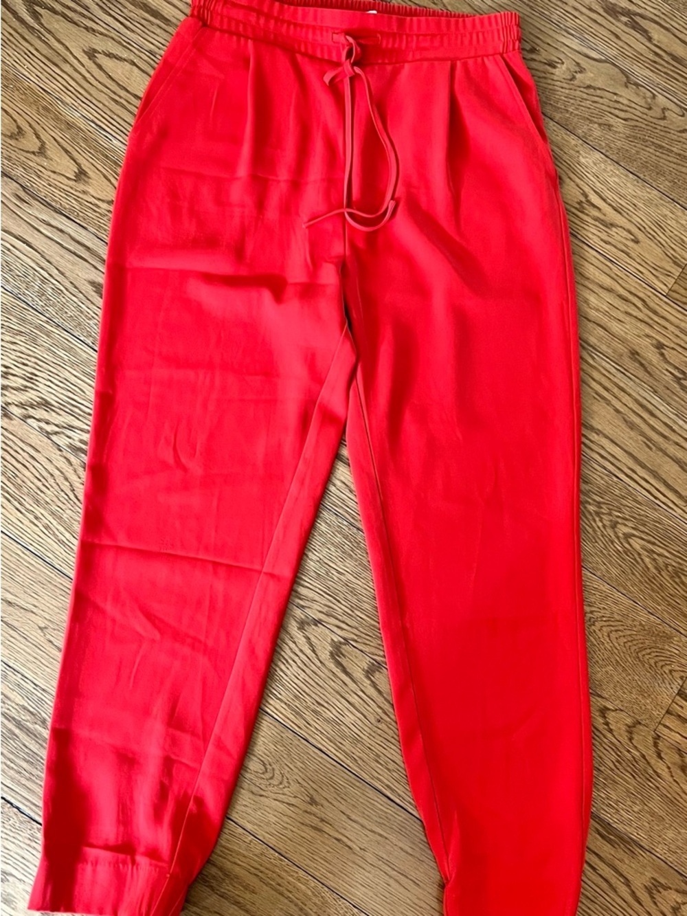 MELLODAY Red Elastic Waist Jogger Pants